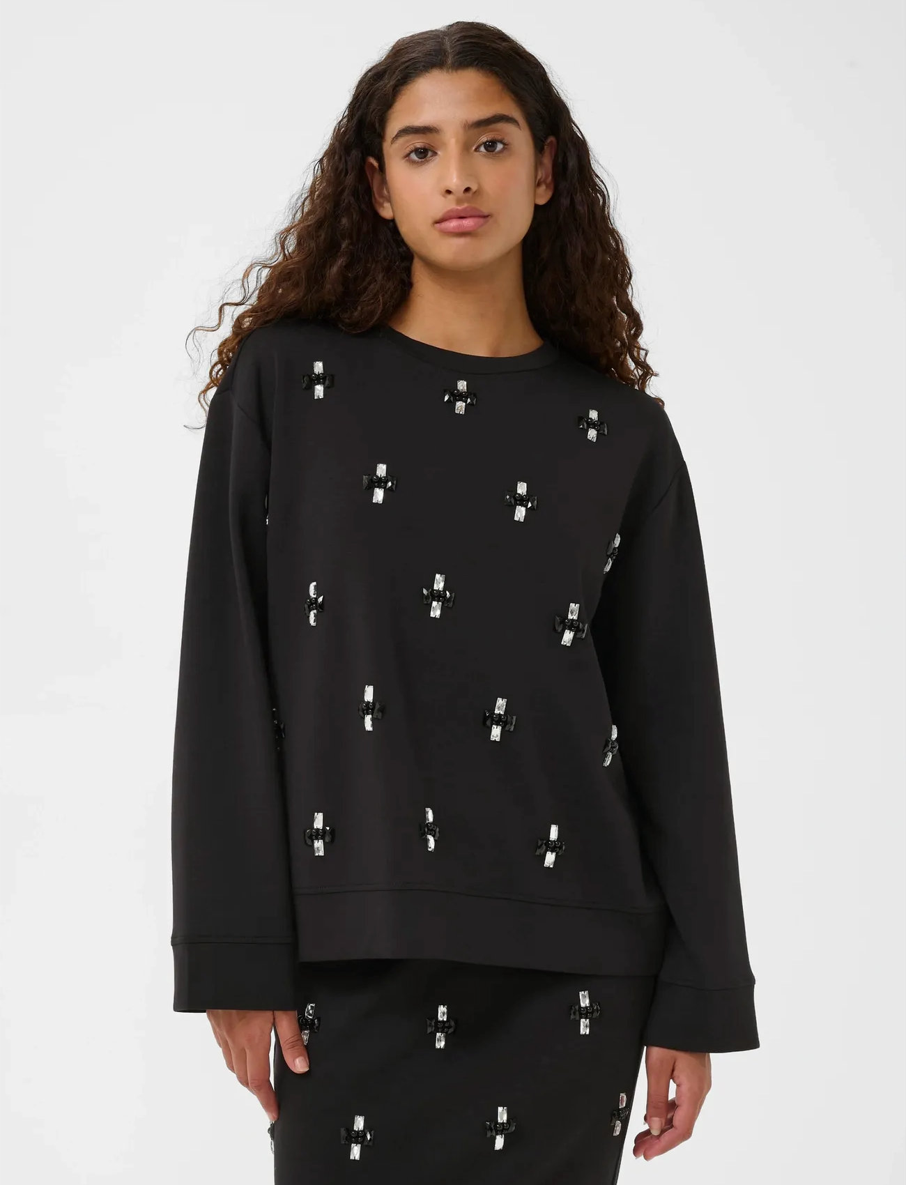 InWear Kincentiw Deco Blouse, XL, Black, Bluser > Langærmede, Dame