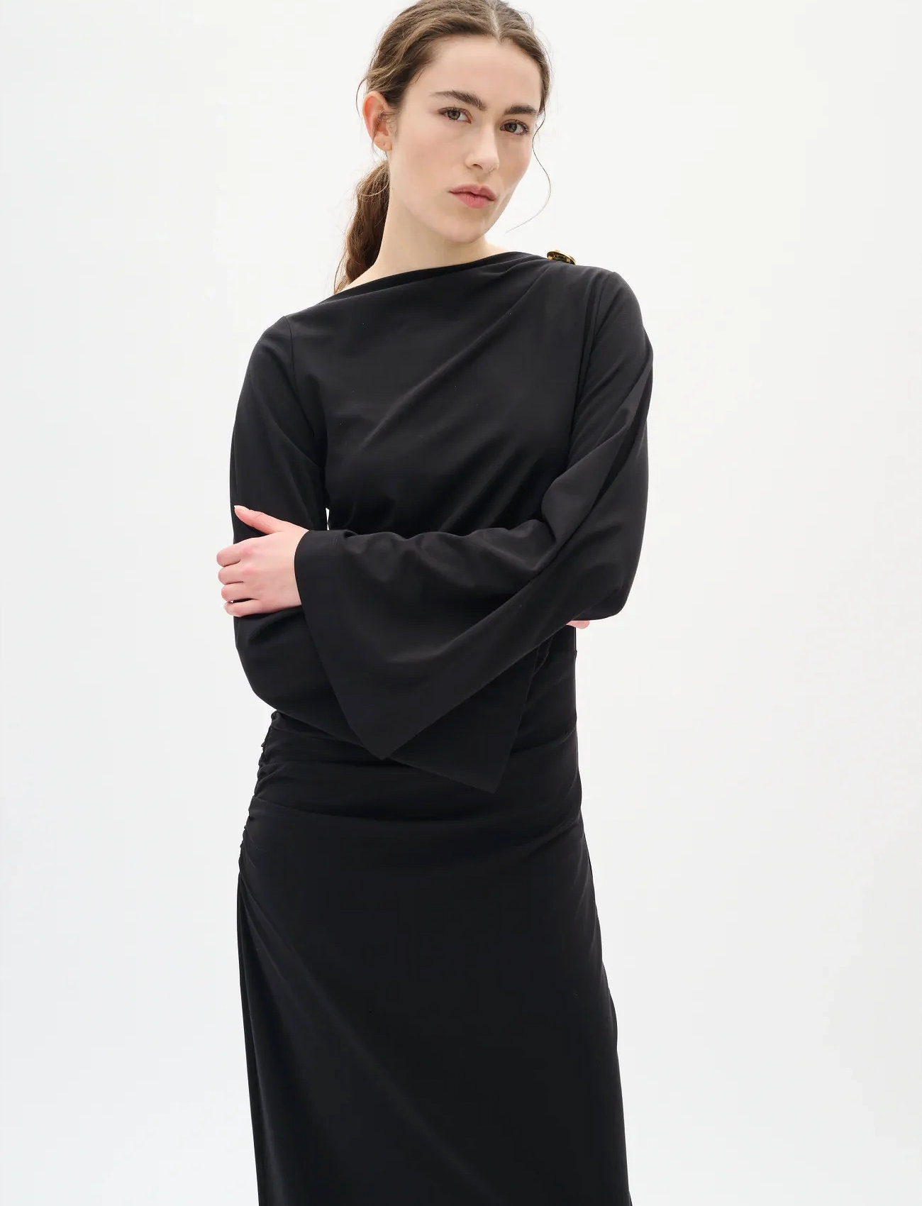InWear Kaseyiw Long Dress, XL, Black, Kjoler > Maxikjole, Dame