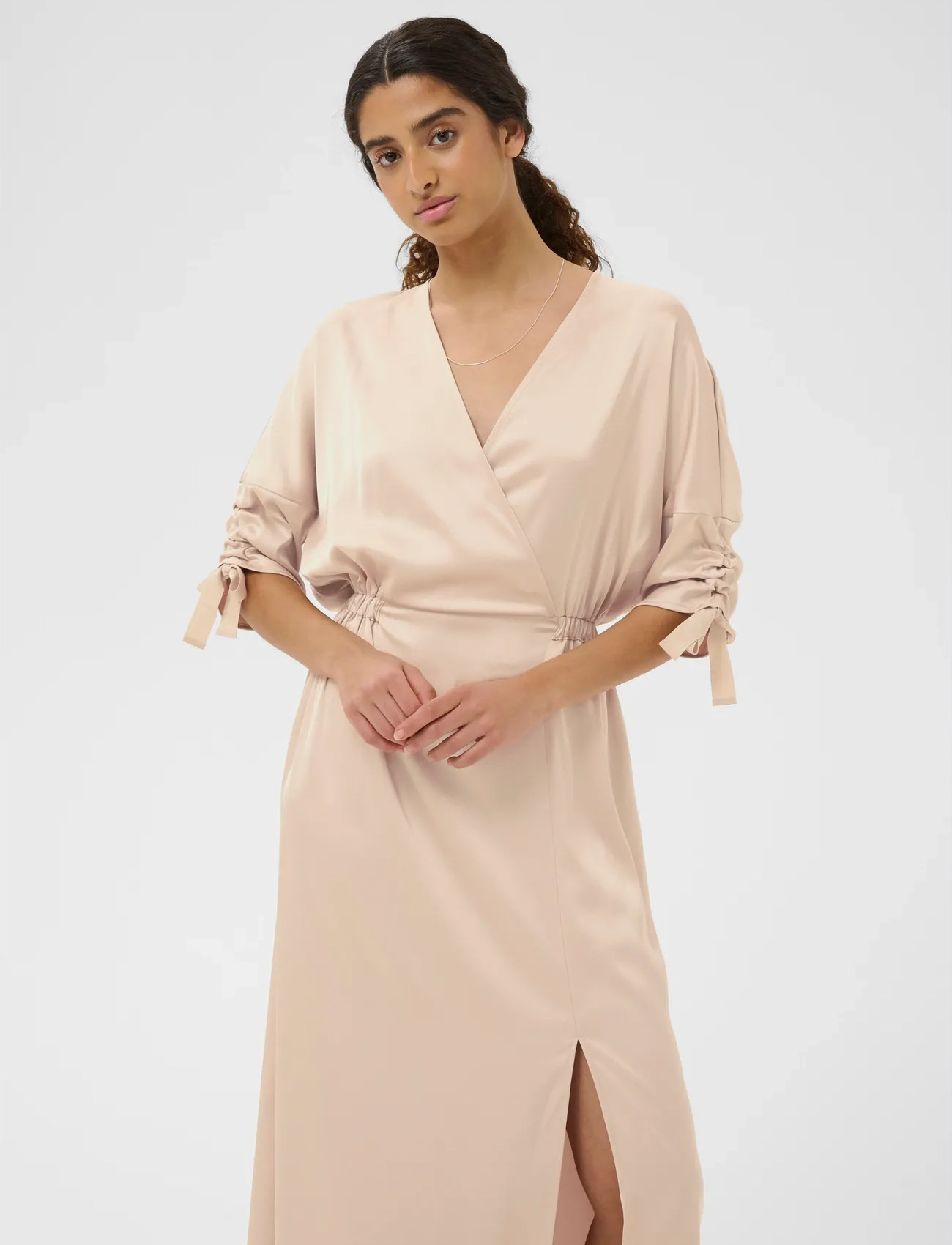 InWear Lakeiw Fake Wrap Dress, 46, Beige, Kjoler > Wrap-Kjoler, Dame