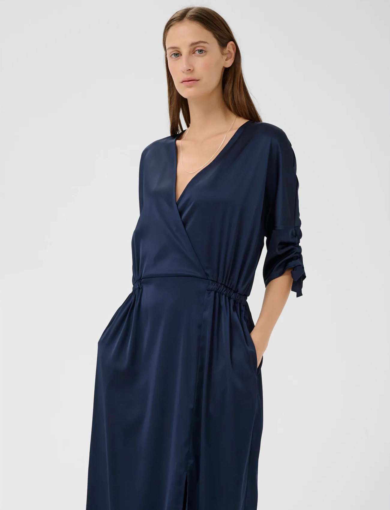 InWear Lakeiw Fake Wrap Dress, 32, Navy, Kjoler > Wrap-Kjoler, Dame