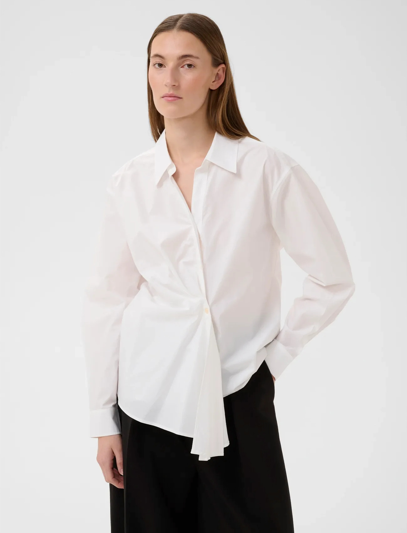 InWear Leloiw Dallas Pleated Shirt, 36, White, Skjorter > Langærmede, Dame