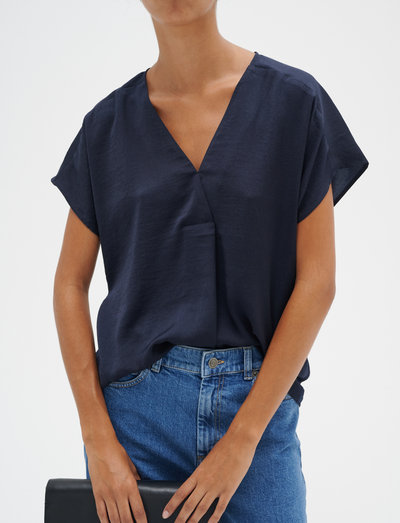 Rinda IW Top - blouses met korte mouwen - marine blue