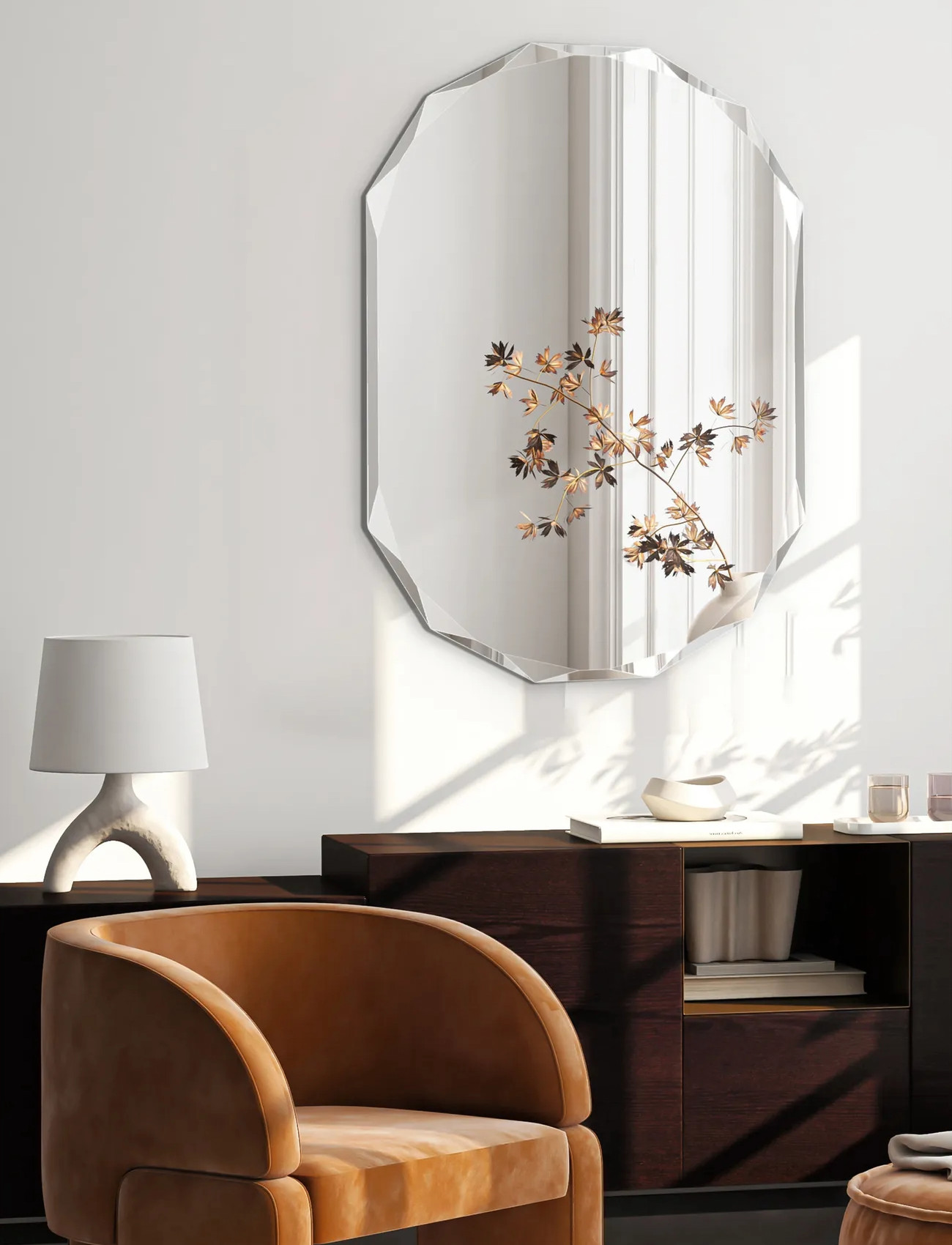 Incado Diamond Mirror, 60X90 cm, Black, Spejle > Vægspejle, Unisex