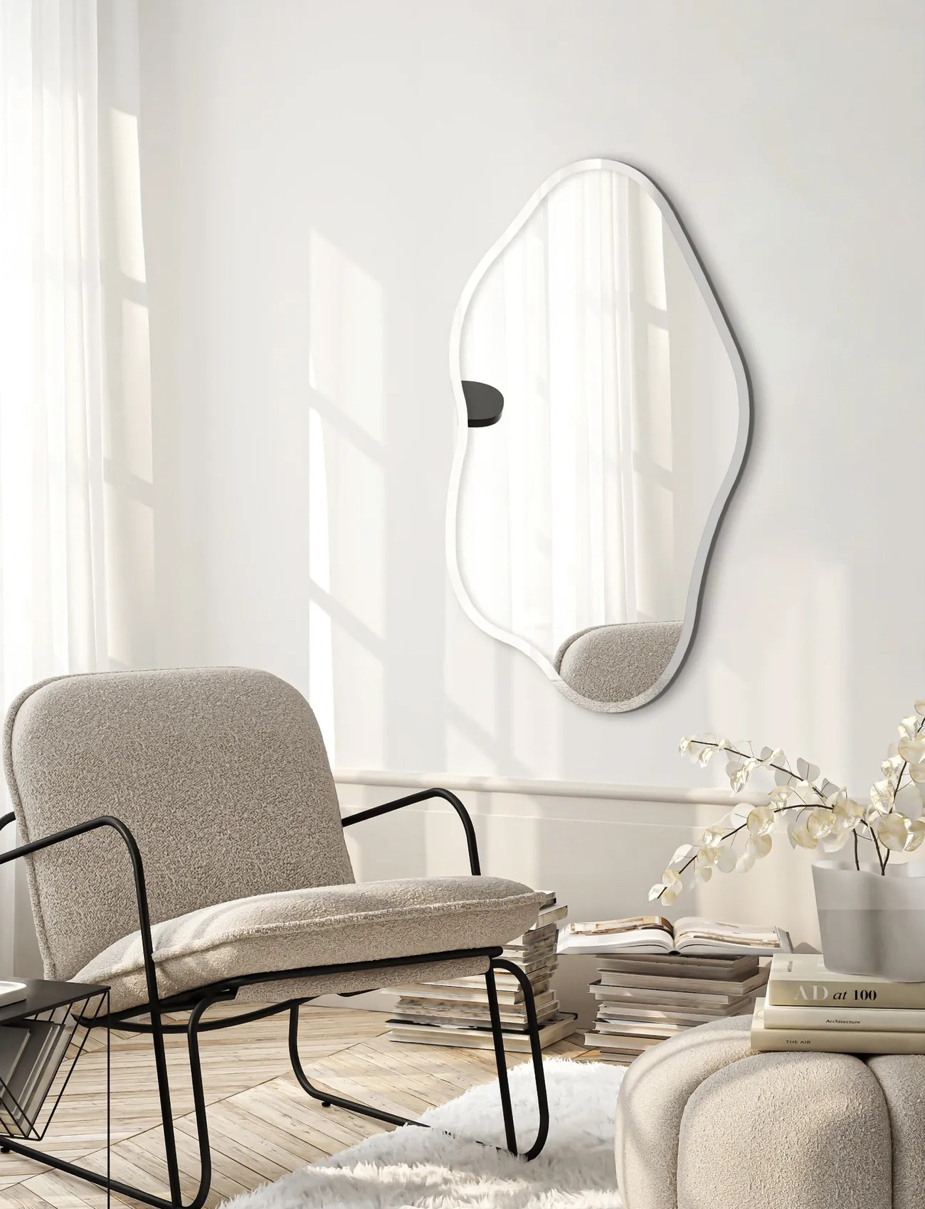 Incado Stream Mirror, 45X80 cm, Silver, Spejle > Vægspejle, Unisex