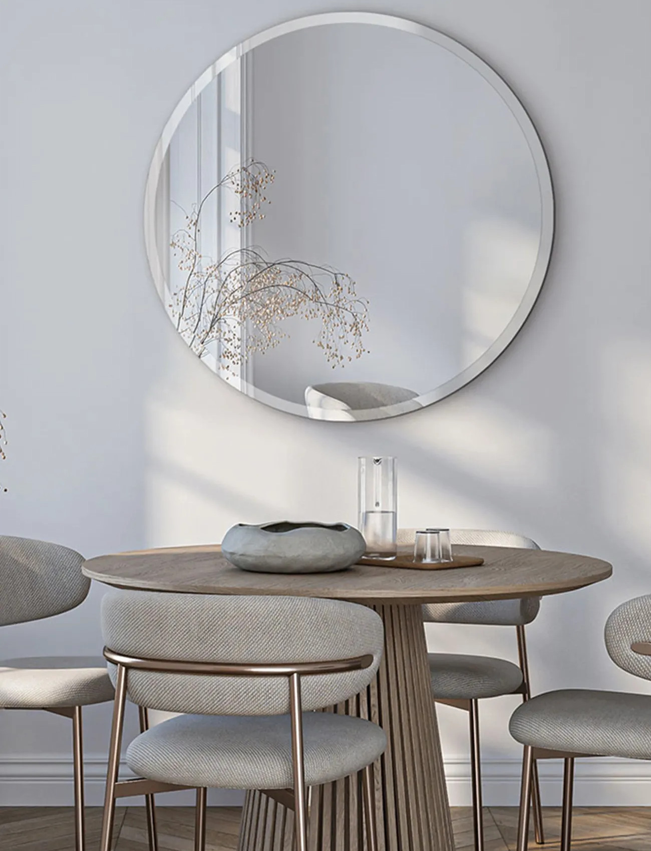Incado Round Mirror, Ø 70 cm, Silver, Spejle > Runde Spejle, Unisex