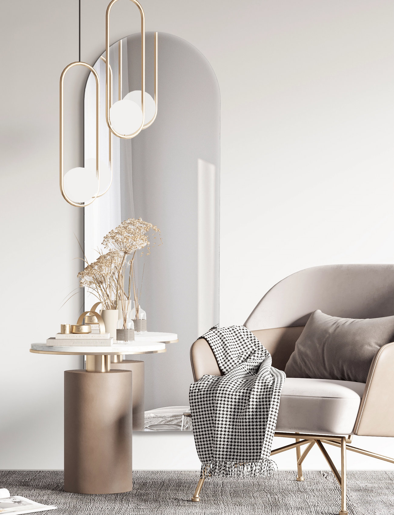 Incado Arch Mirror, 55X155 cm, Silver, Spejle > Vægspejle, Unisex