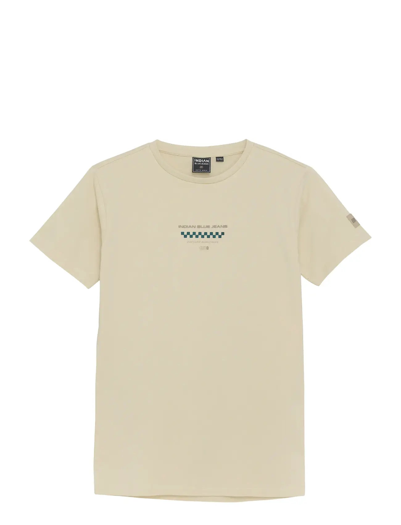 INDIAN Blau JEANS T-Shirt Chest Print Cream - 164 - Kinder