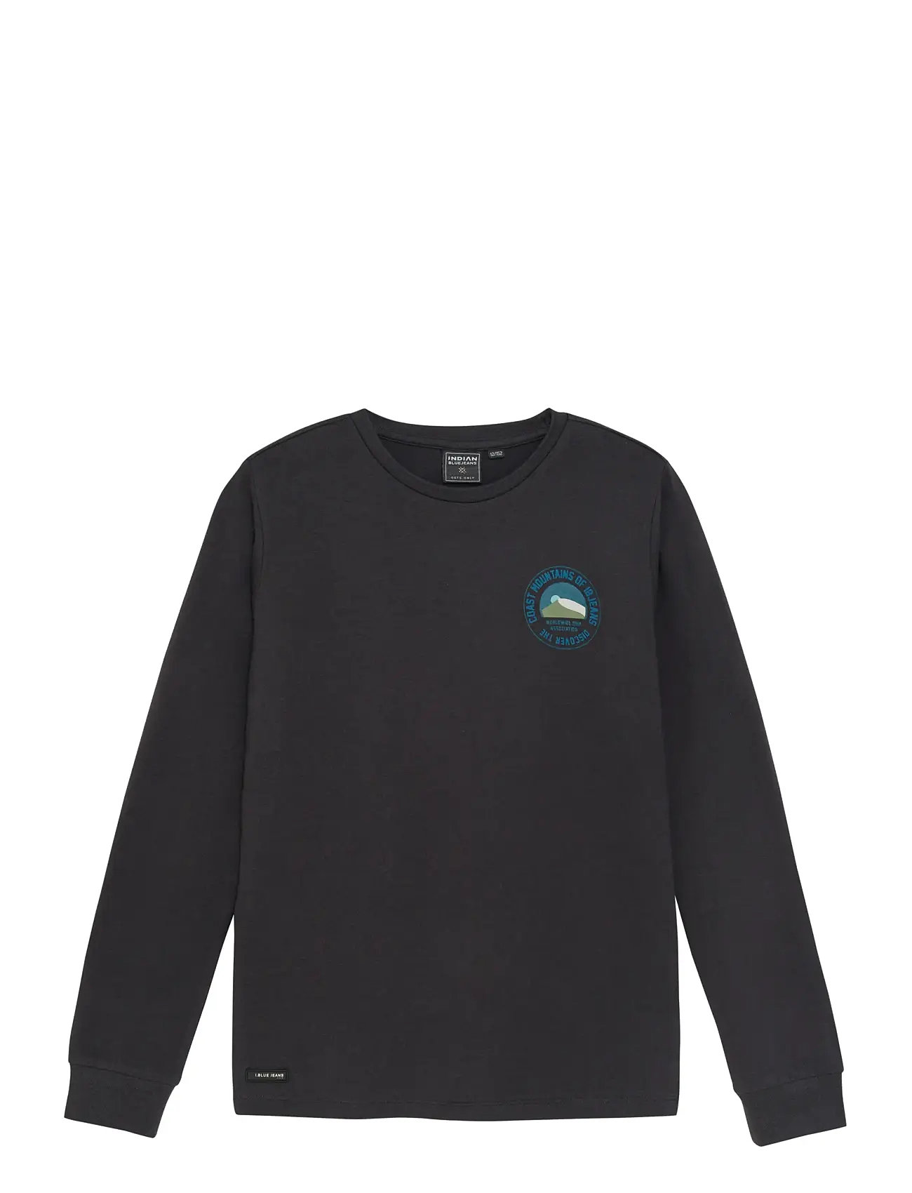 Indian Blue Jeans T-Shirt Ls Round Print, 140, Black, T-Shirts > Langærmede T-shirts, Børn