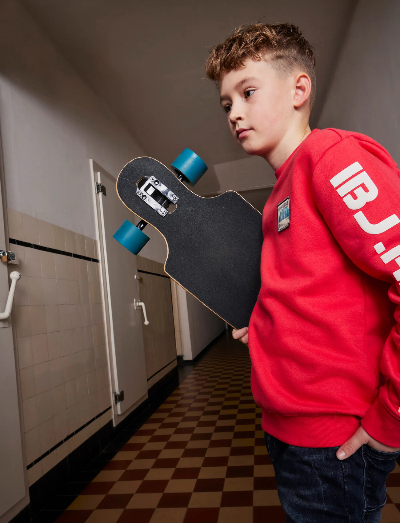 Indian Blue Jeans Sweater Print Sleeve, 116, Red, Sweatshirts & Hættetrøjer > Sweatshirts, Børn