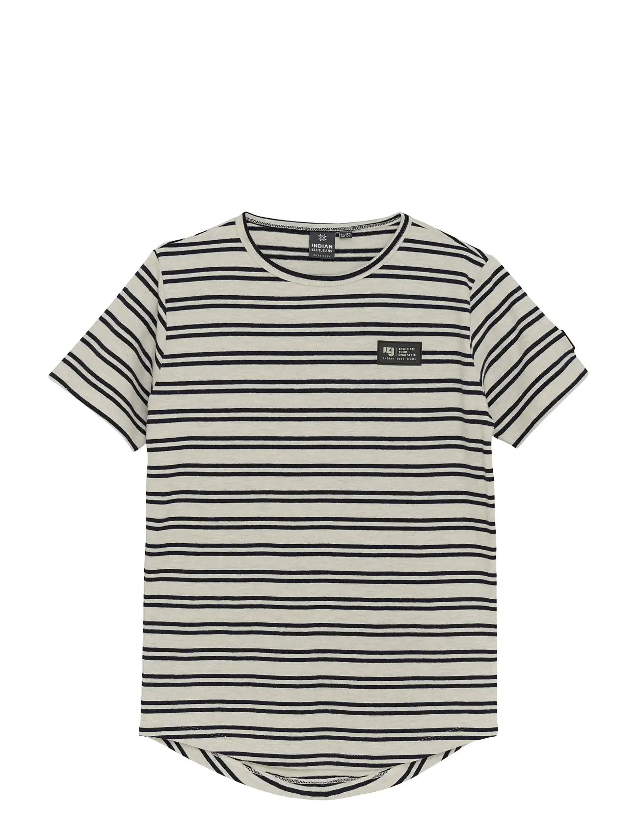 INDIAN Blau JEANS T-Shirt Stripe Badge Patterned - 116 - Kinder