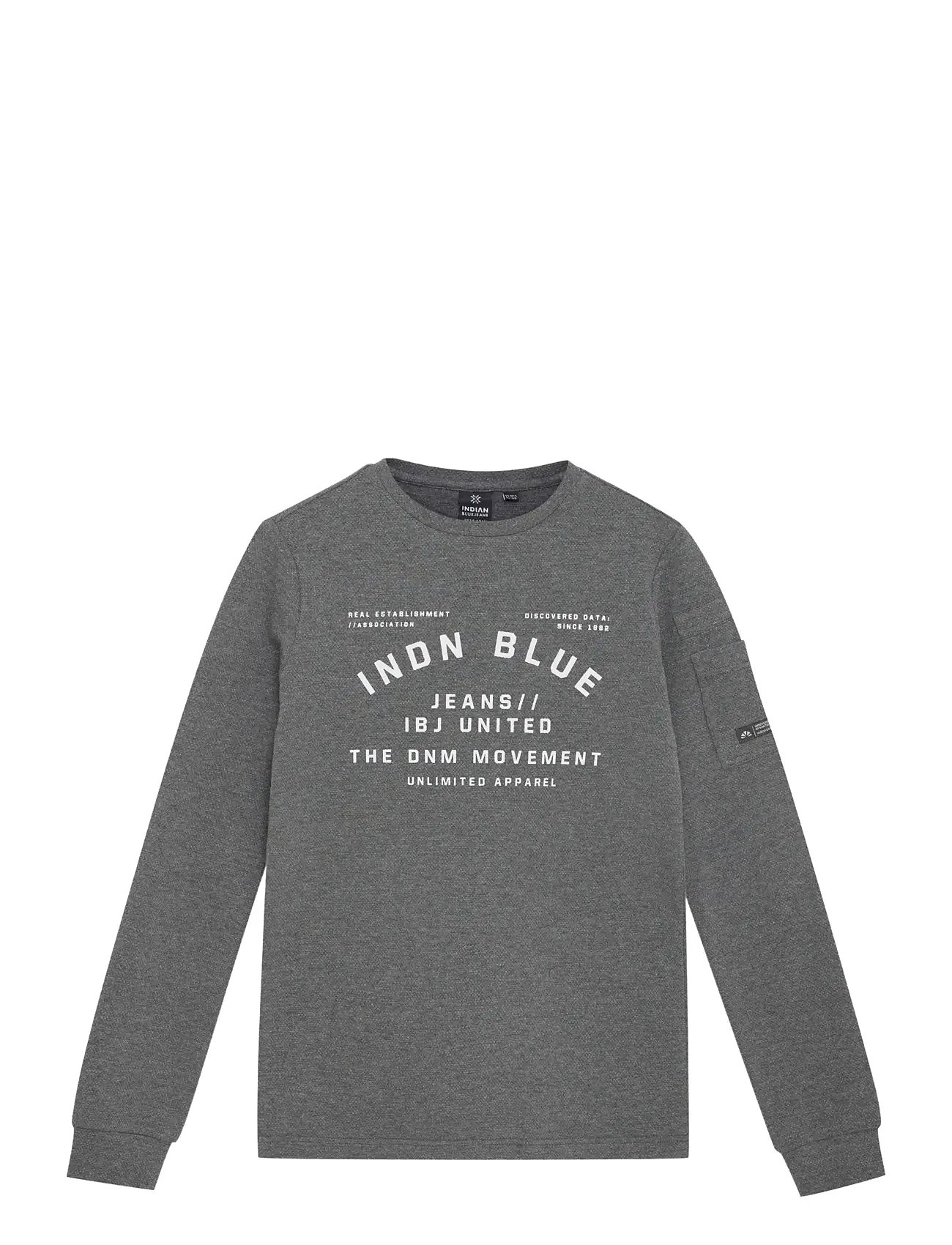 INDIAN Blau JEANS T-Shirt Longsleeve Indian Blau Grau - 116 - Kinder