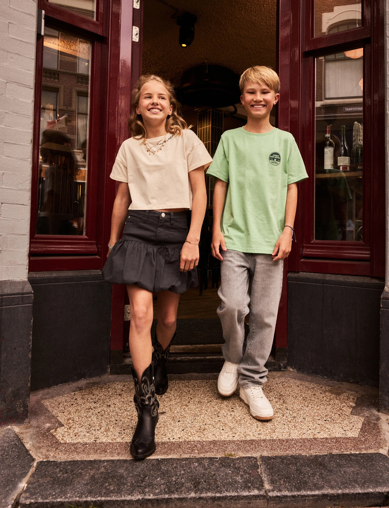 Indian Blue Jeans Skirt Balloon Twill, 128, Grey, Nederdele > Denim Nederdele, Børn