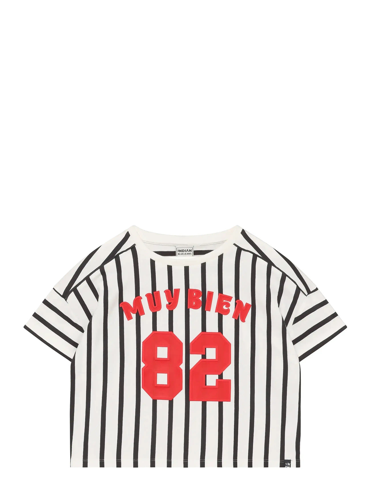INDIAN Blau JEANS T-Shirt Vertical Stripe Weiß - 164 - Kinder