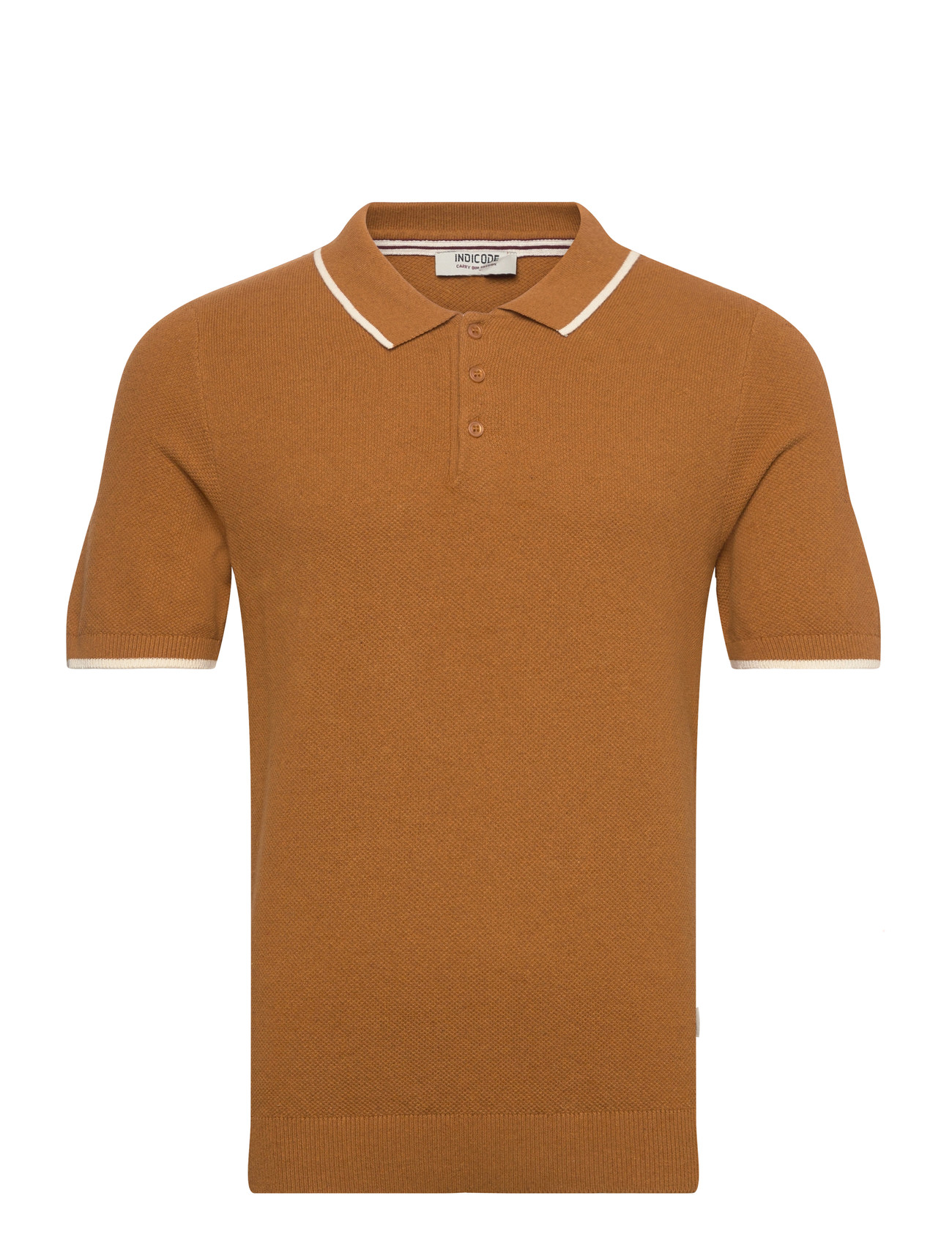 INDICODE Innomi Polo, XXL, Brown, Strik > Kortærmede Strikkede Poloer, Herre