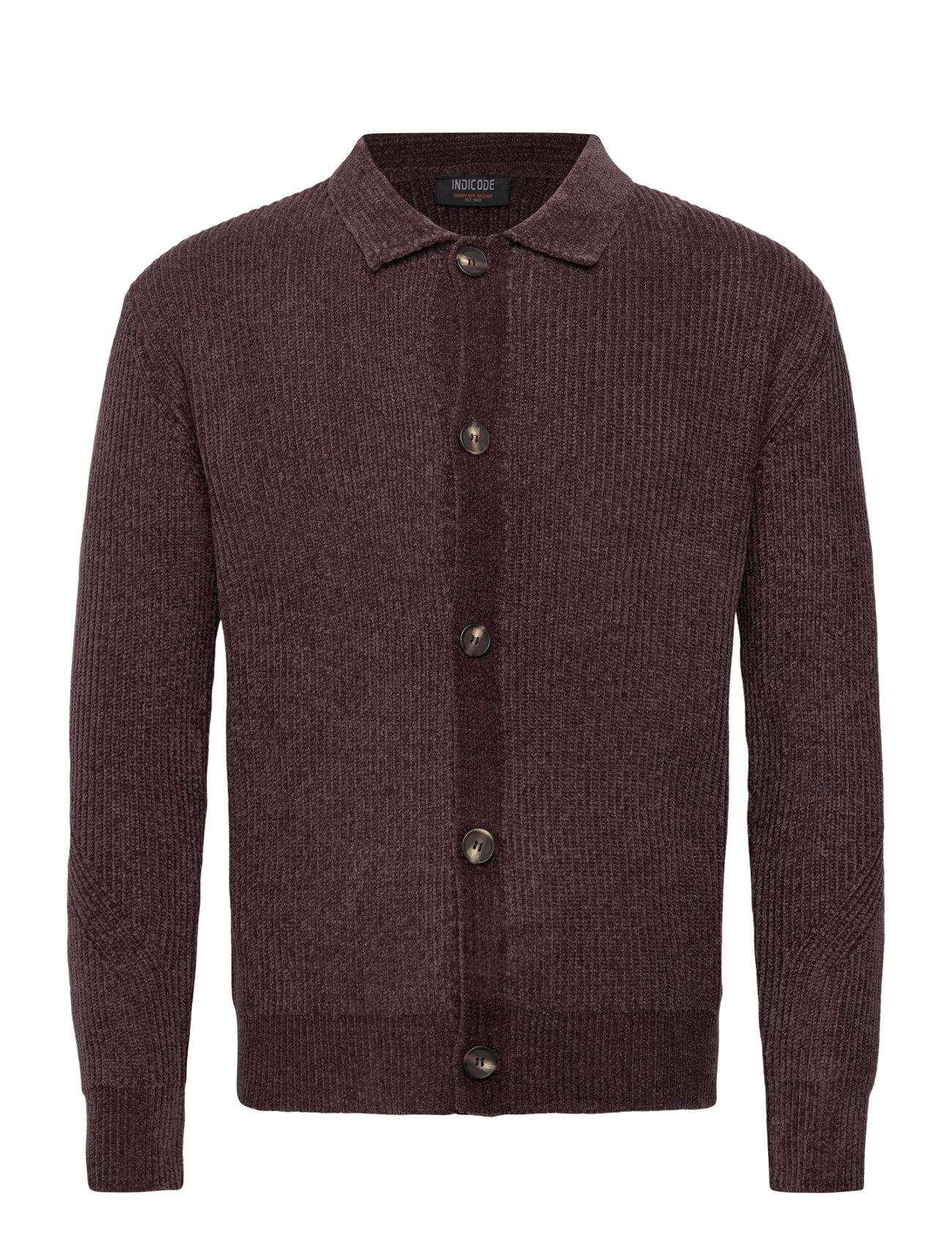 INDICODE Inhunch Cardigan, S, Burgundy, Strik > Cardigans, Herre