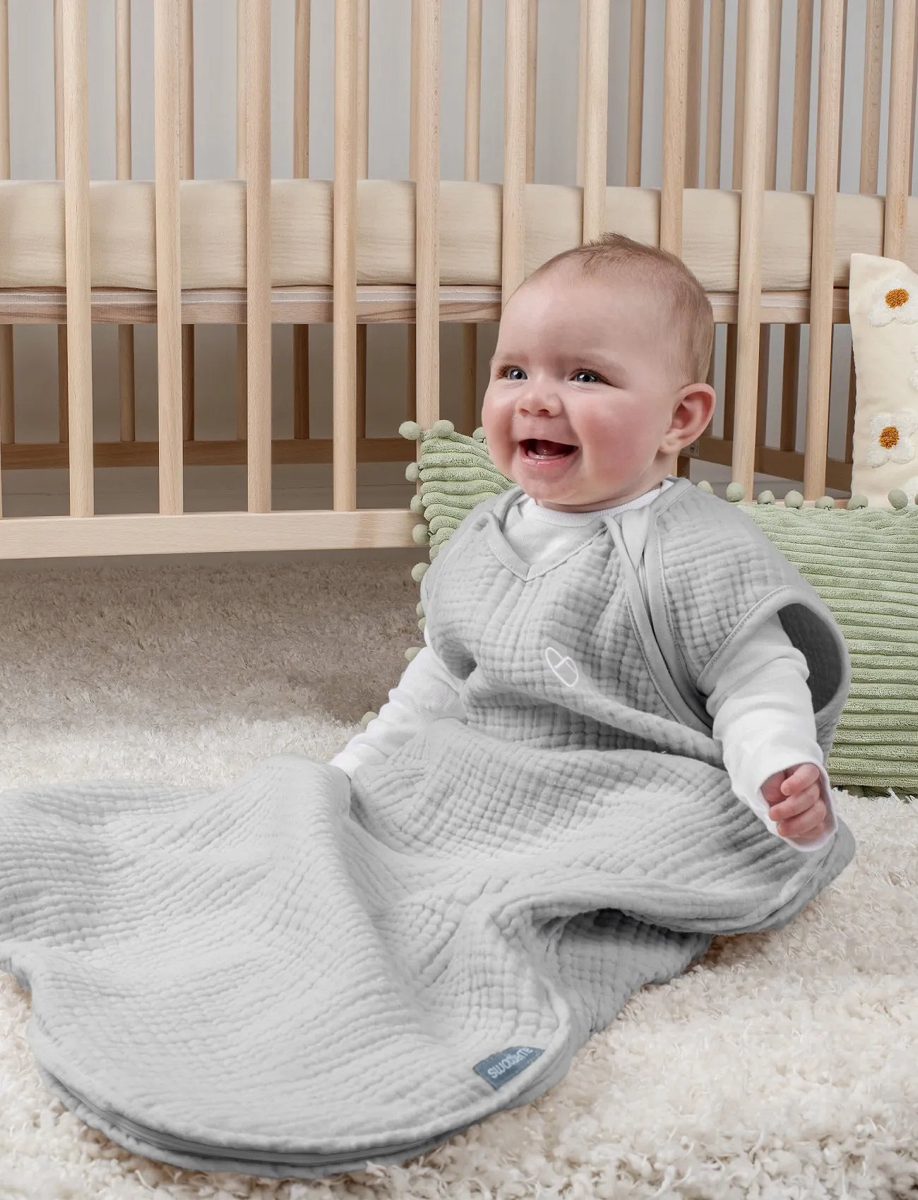 Ingenuity Swaddleme By Ingenuity Muslin Night Sack Sleeper - Moss, One Size, Green, Babysøvn > Soveposer Til Babyer, Børn