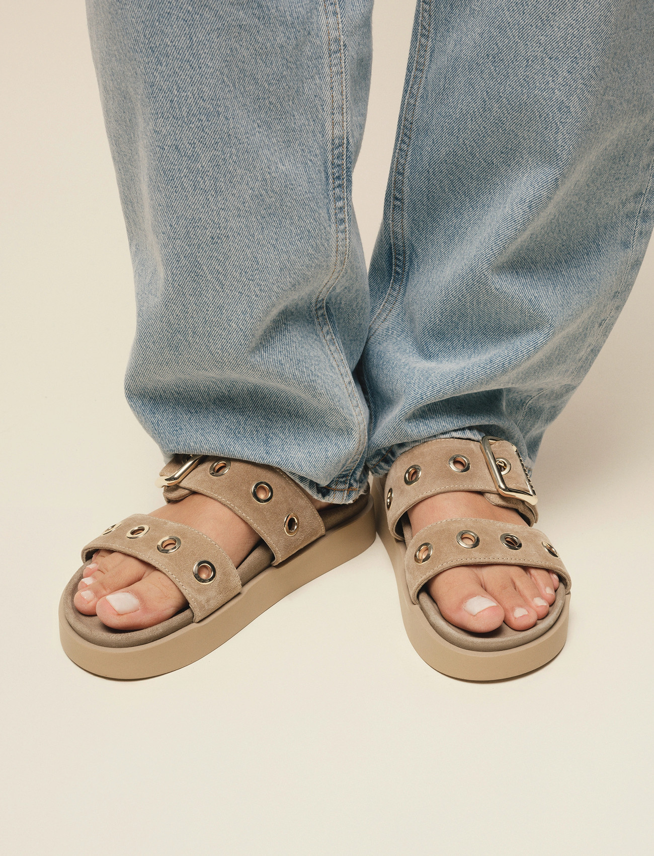 Inuikii Tilda Buckle, 41, Beige, Sandals > Platform Sandals, Dame