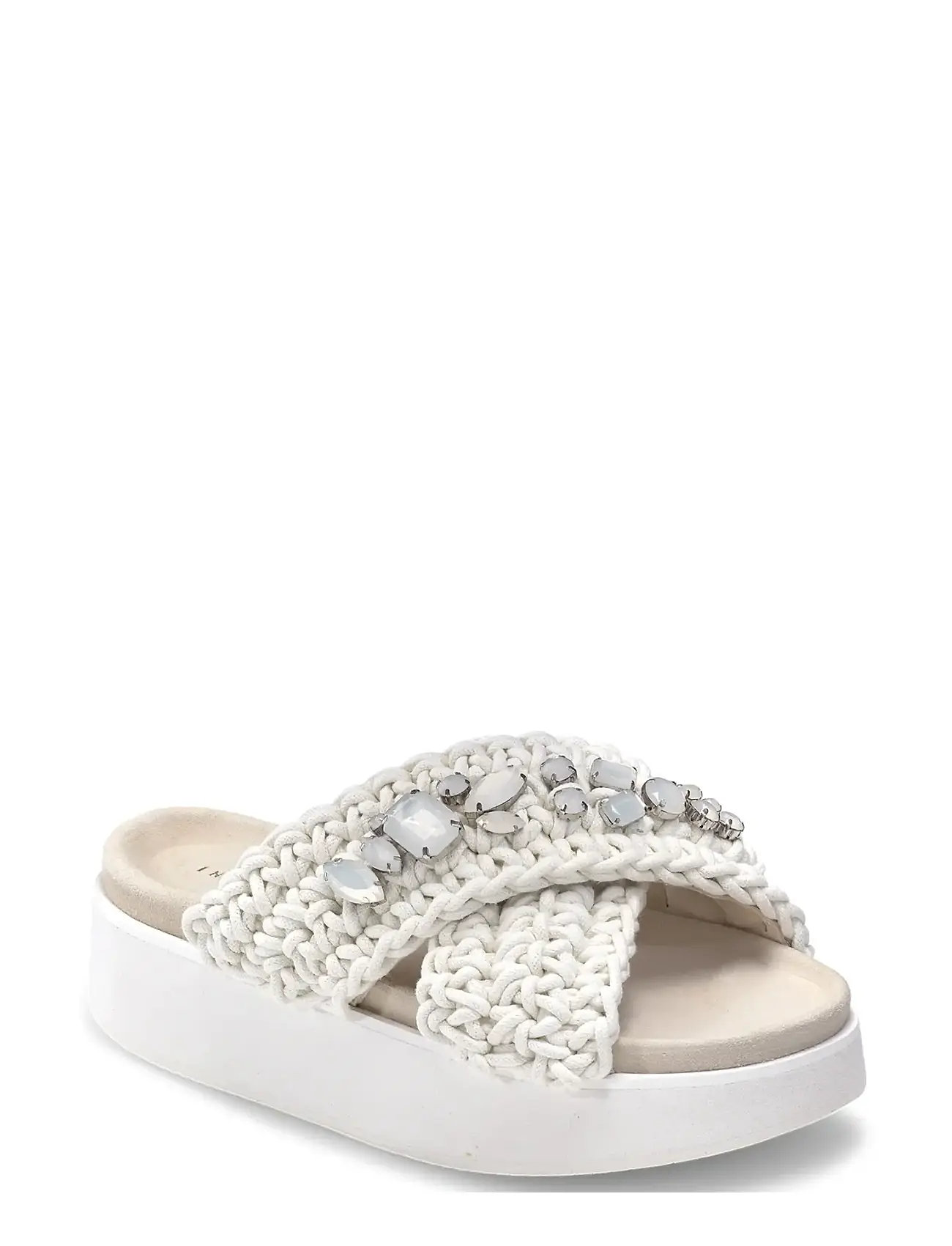 Inuikii Woven Stones Platform, 39, White, Sandals > Platform Sandals, Dame