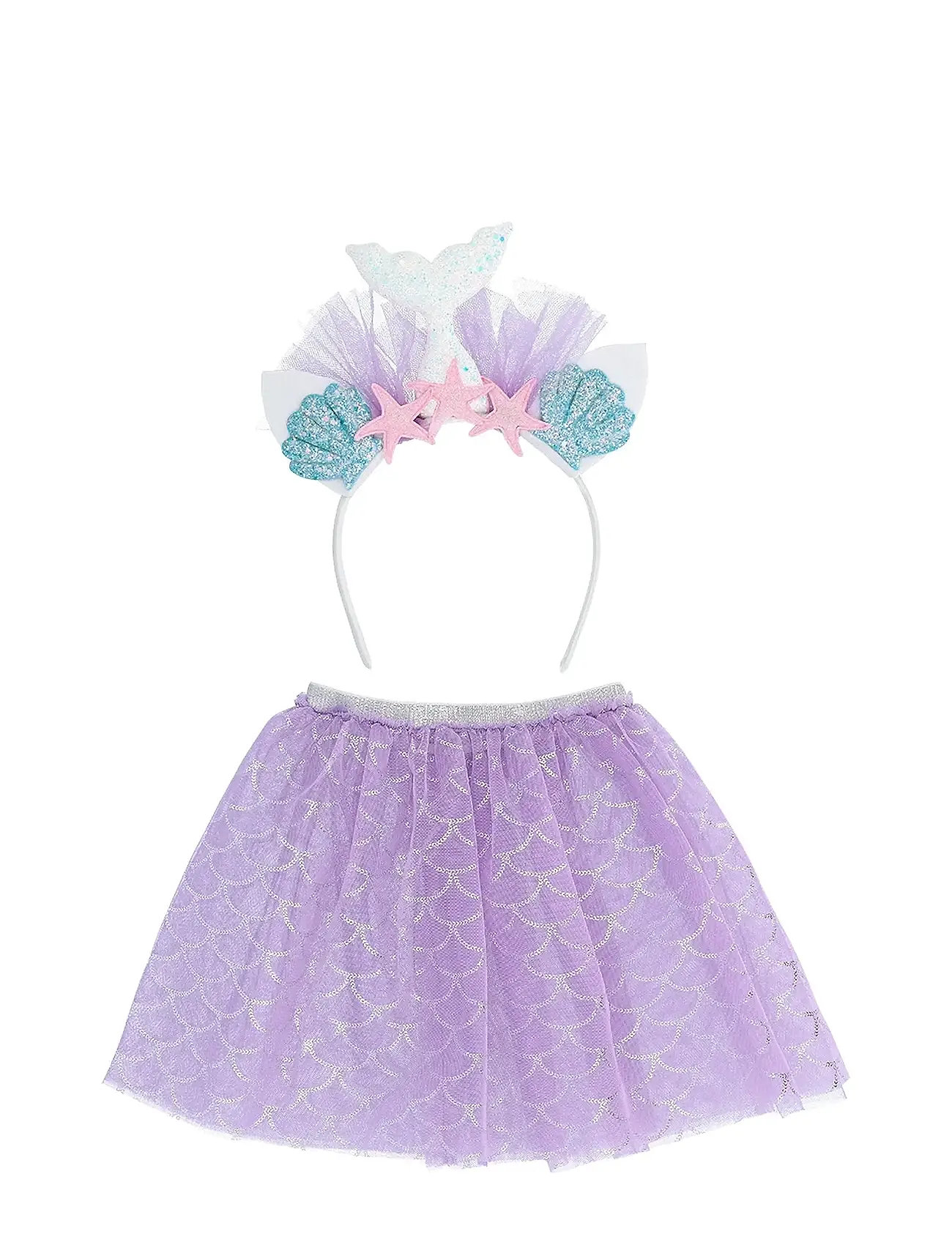 IPK Mermaid Accessory Set For Children, Headband And Skirt, 0, Purple, Kostumer Og Tilbehør > Karakterkostumer, Børn