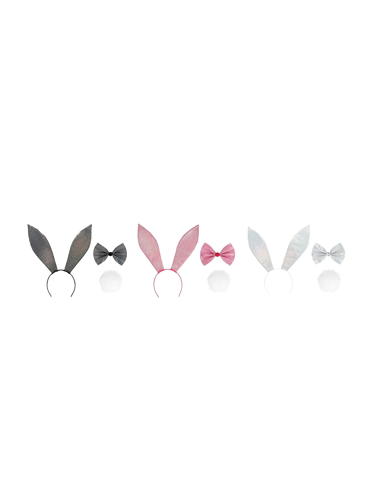 IPK Bunny Accessory Set (Headband, Tail, Bow Tie) 3 Color Options Grau - 0 - Kinder