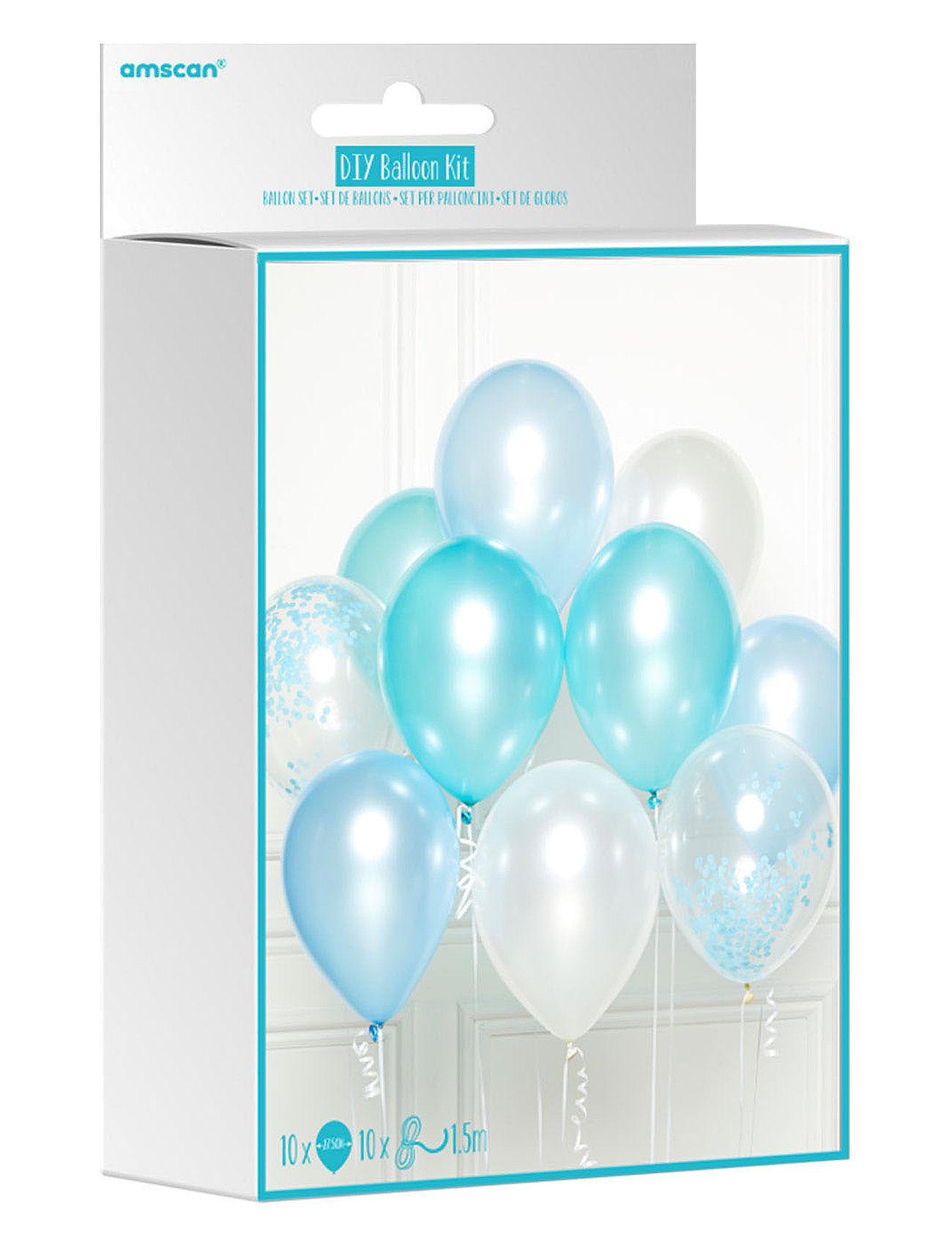 IPK Balloon Arrangement Package Light Blue Shades 10 Balloons Blå