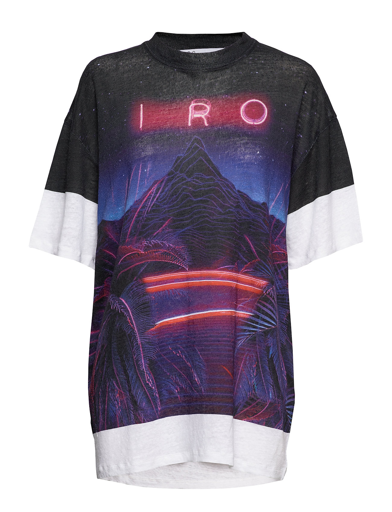 IRO Amboy T-shirts & Tops Short-sleeved Svart [Color: BLACK/FUSHIA ][Sex: Women ][Sizes: XXS,XS ]