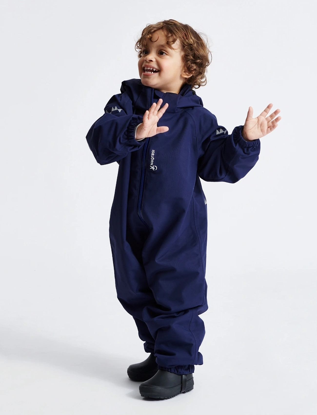 ISBJÖRN of Sweden Toddler Hardshell Jumpsuit, 86, Navy, Overalls > Shell-Overalls, Børn