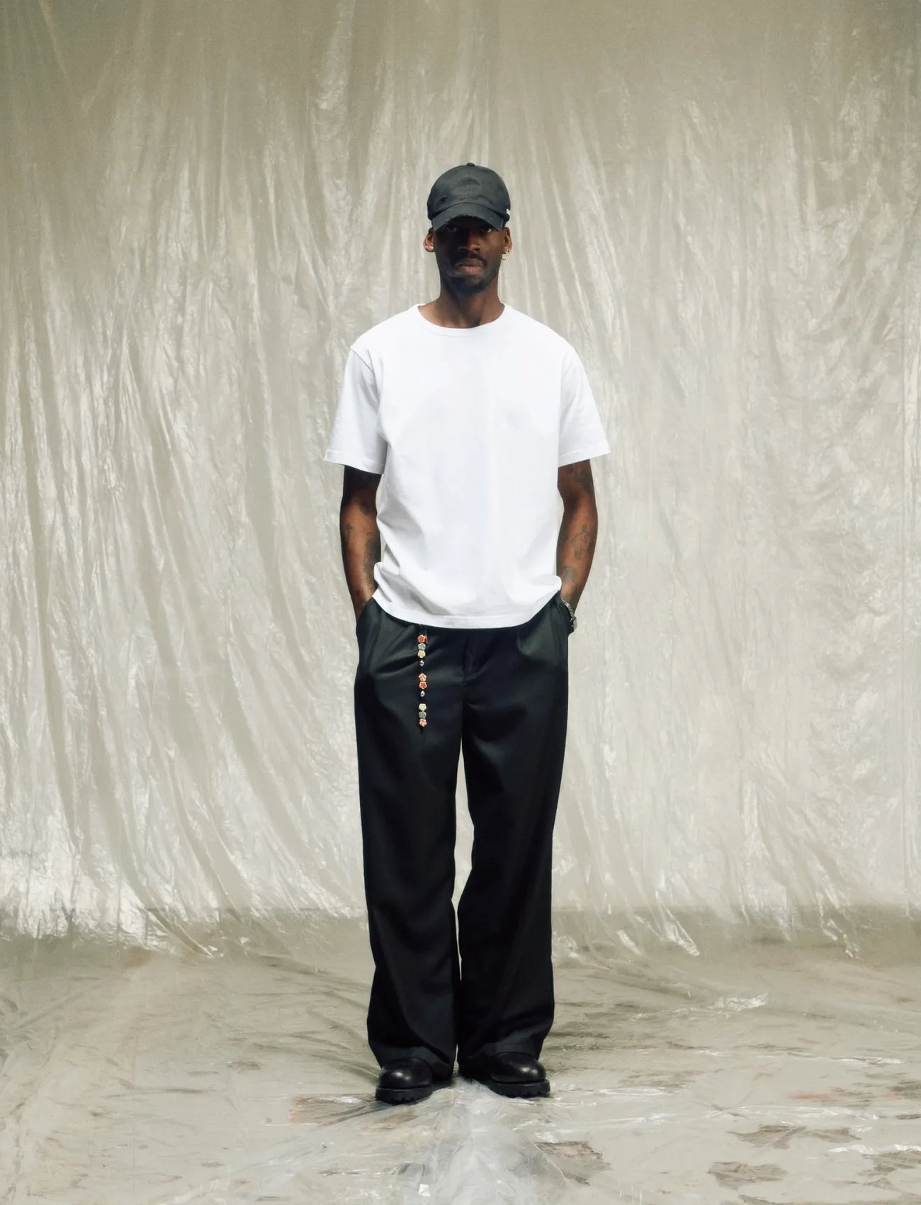 Isnurh Isnurh Basement Wide Suit Pants, L, Black, Bukser > Formelle Bukser, Herre
