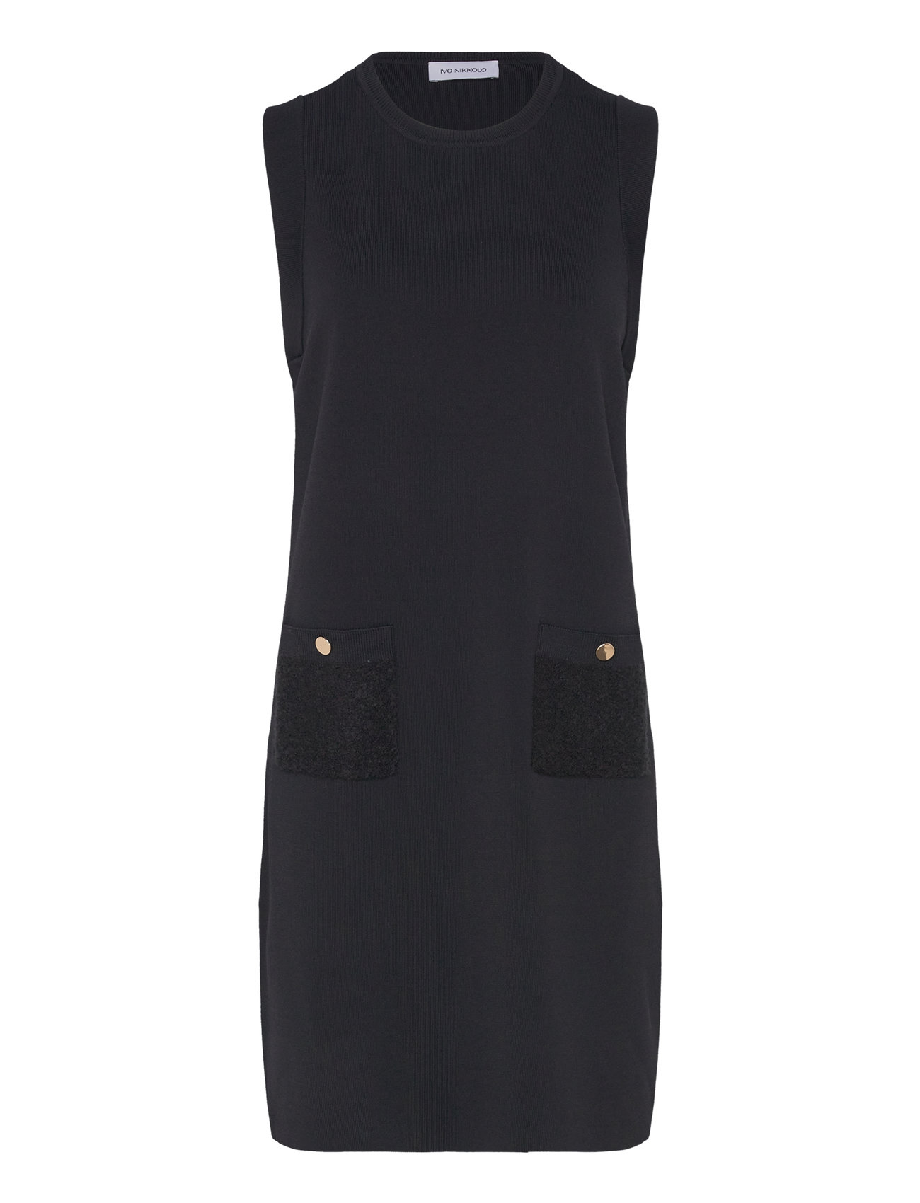 Viscose-Blend Knitted Dress, Doxina Knelang Kjole Black Ivo Nikkolo