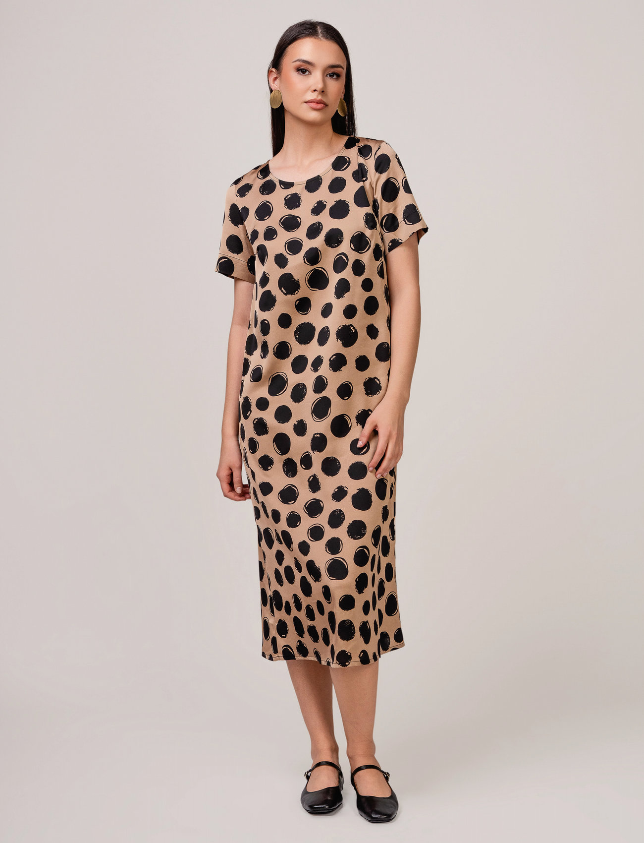 Ivo Nikkolo Woven Dress, Dotty, 34, Beige, Kjoler > T-Shirt-Kjoler, Dame