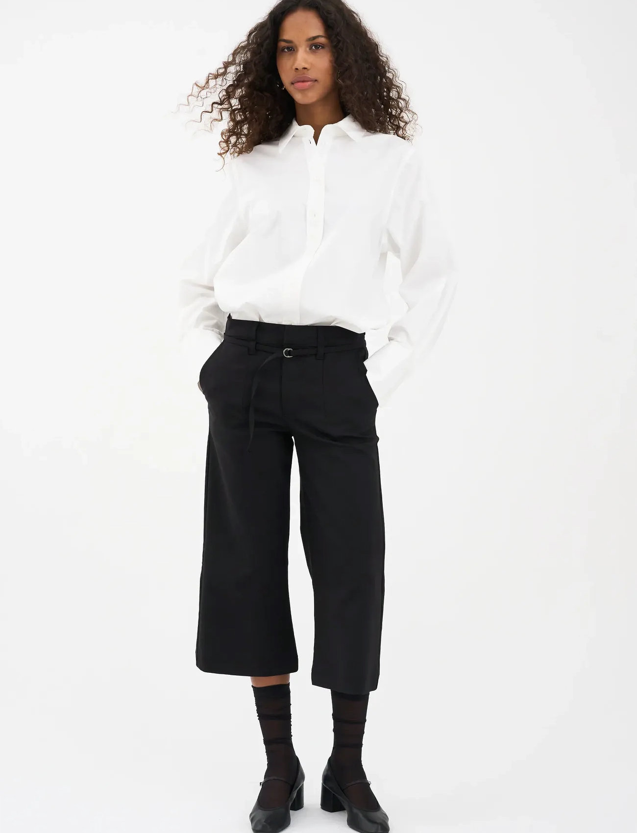 IVY Copenhagen Ivy-Alice Belted Culotte, 27, Black, Bukser > Capri-Bukser, Dame
