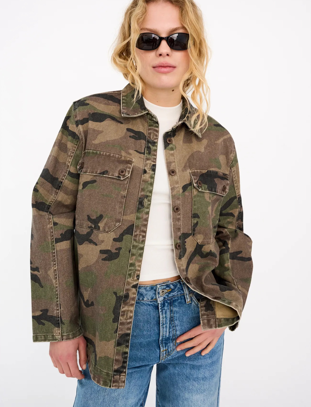 IVY Copenhagen Ivy-Karmey Festival Jacket Wash Cam, 38, Green, Jakker > Denim, Dame