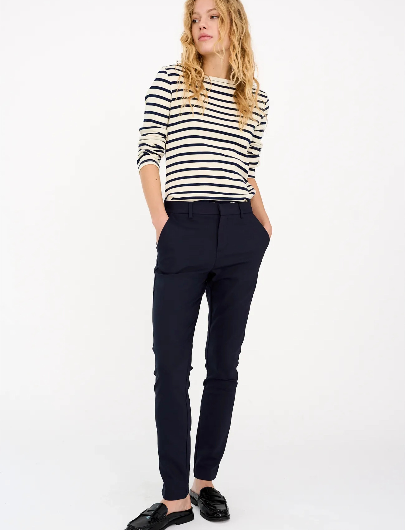IVY Copenhagen Ivy-Alice Mw Pant Noos, 28 x 32, Navy, Bukser > Slim Fit-Bukser, Dame