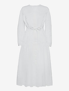 CORDED SHIRT DRESS MIDI LENGHT - vasaras kleitas - bright white