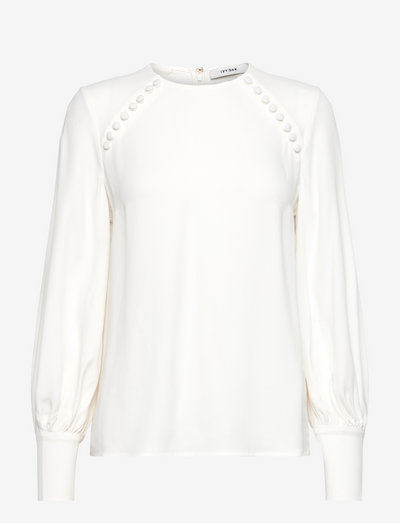 BALINA BUTTONED BLOUSE - long sleeved blouses - snow white