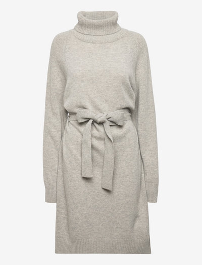 KAMELA ANN MINI KNIT DRESS - knitted dresses - oyster grey melange