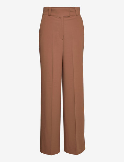 PEONY ROSE Trousers - straight leg trousers - mid-brown