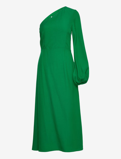 DANIA 1-SHOULDER DRESS LONG MIDI LENGTH - evening dresses - secret garden green