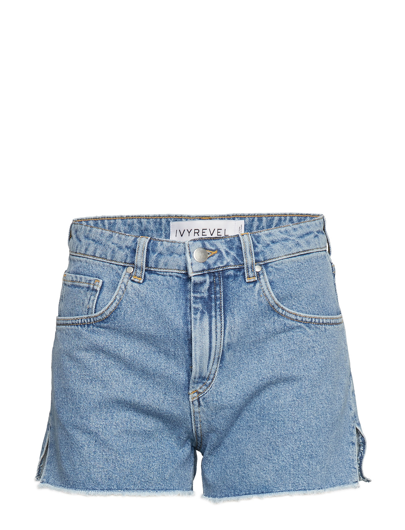 raw edge denim shorts