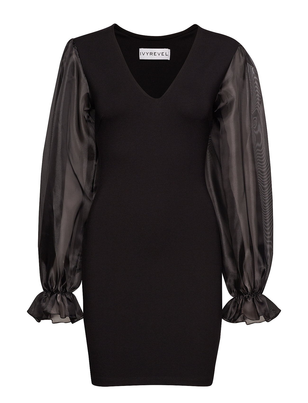 Organza Sleeve Jersey Dress Korte Jurk Zwart Ivyrevel ivyrevel kopen in de aanbieding