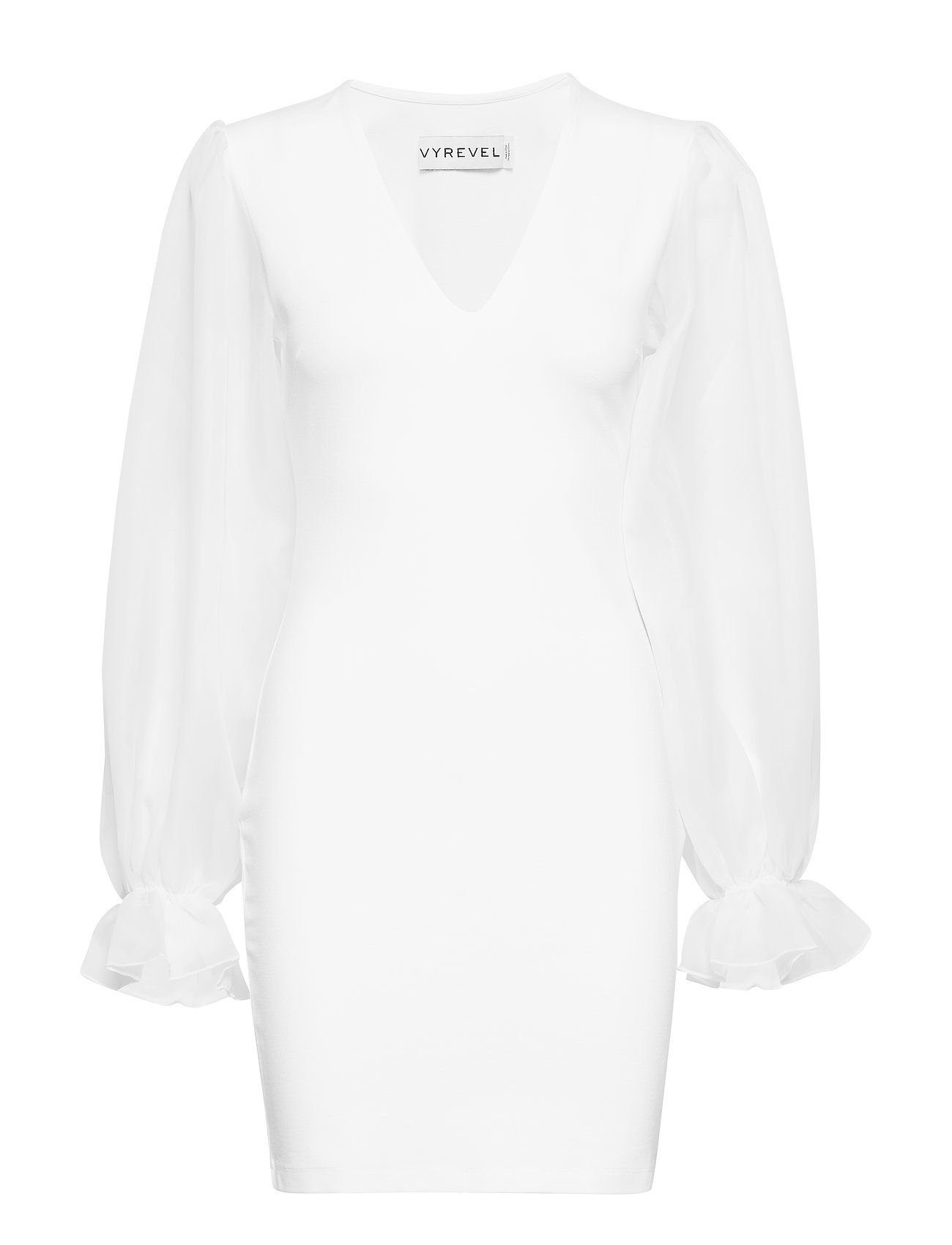 Organza Sleeve Jersey Dress Korte Jurk Wit Ivyrevel ivyrevel kopen in de aanbieding