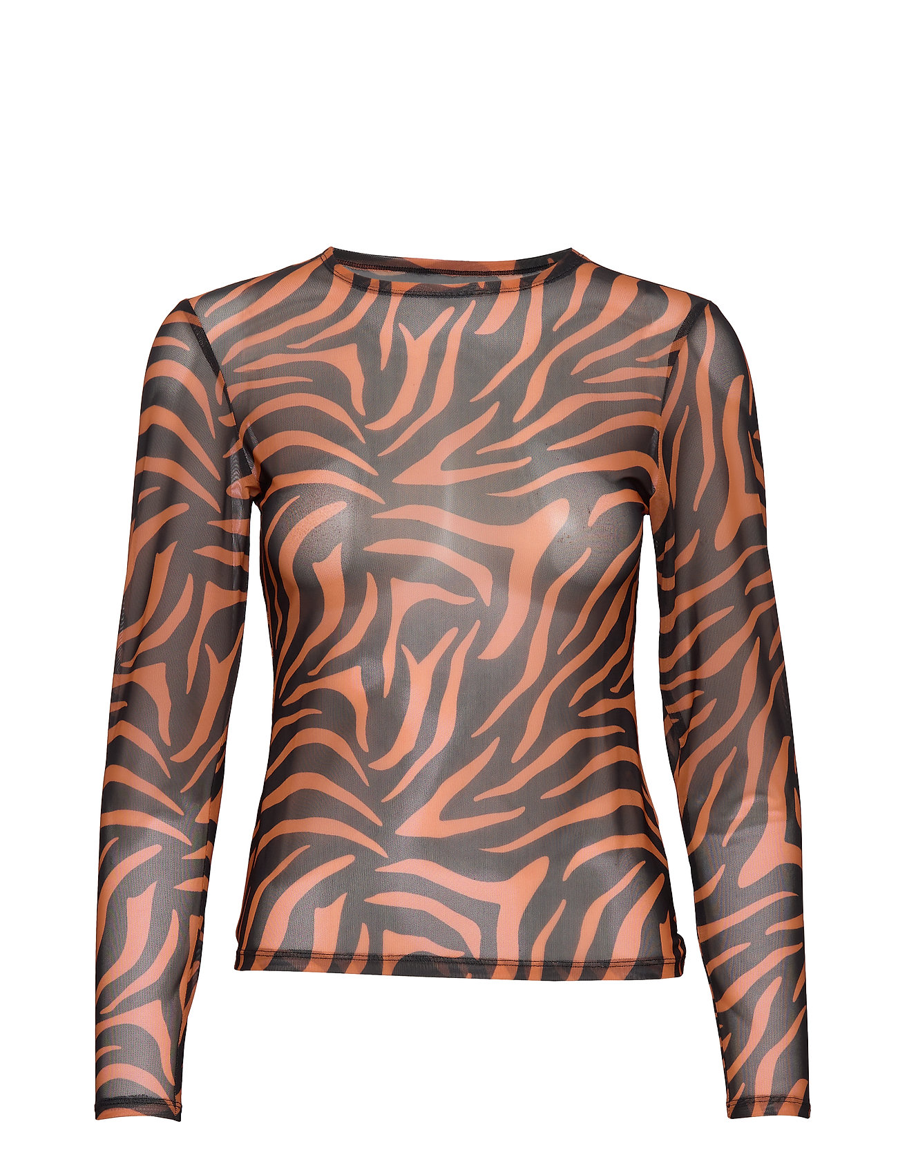 orange mesh long sleeve top
