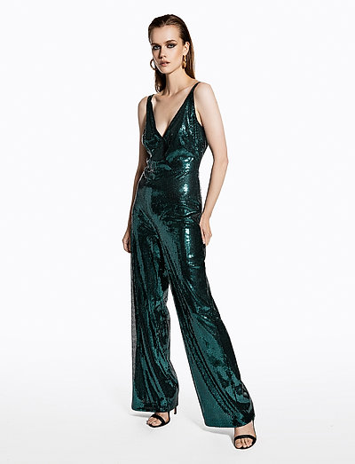 dark green jump suit