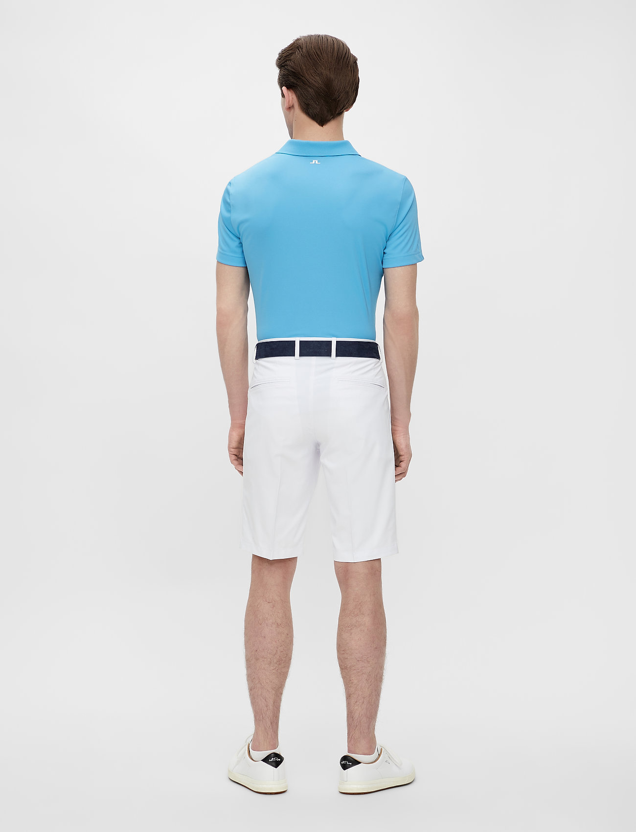 blue and white polo shorts