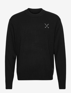 JL Strike Knitted Sweater - knitted round necks - black