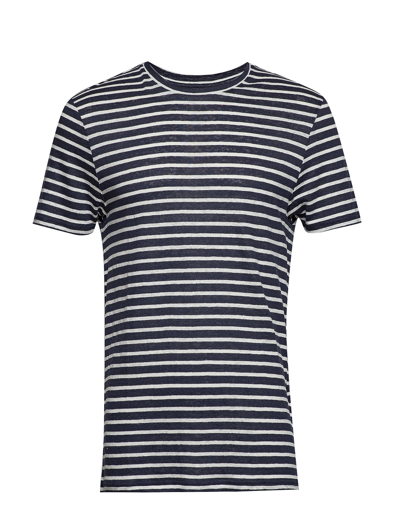 Coma Clean Striped Linen T Shirts Short Sleeved Blauw J Lindeberg j lindeberg kopen in de aanbieding