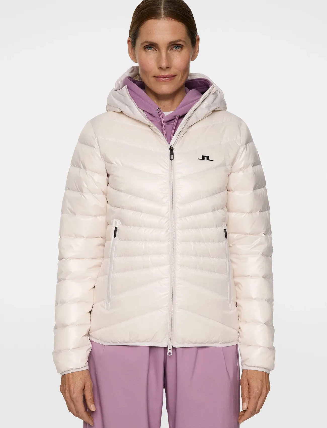 J. Lindeberg Lara Light Down Hood, XS, Cream, Jakker > Vatteret Jakke, Dame