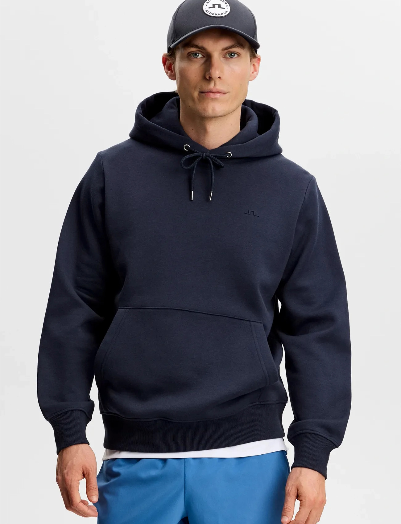 J. Lindeberg Alpha Hood, S, Navy, Sweatshirts & Hættetrøjer > Hættetrøjer, Herre