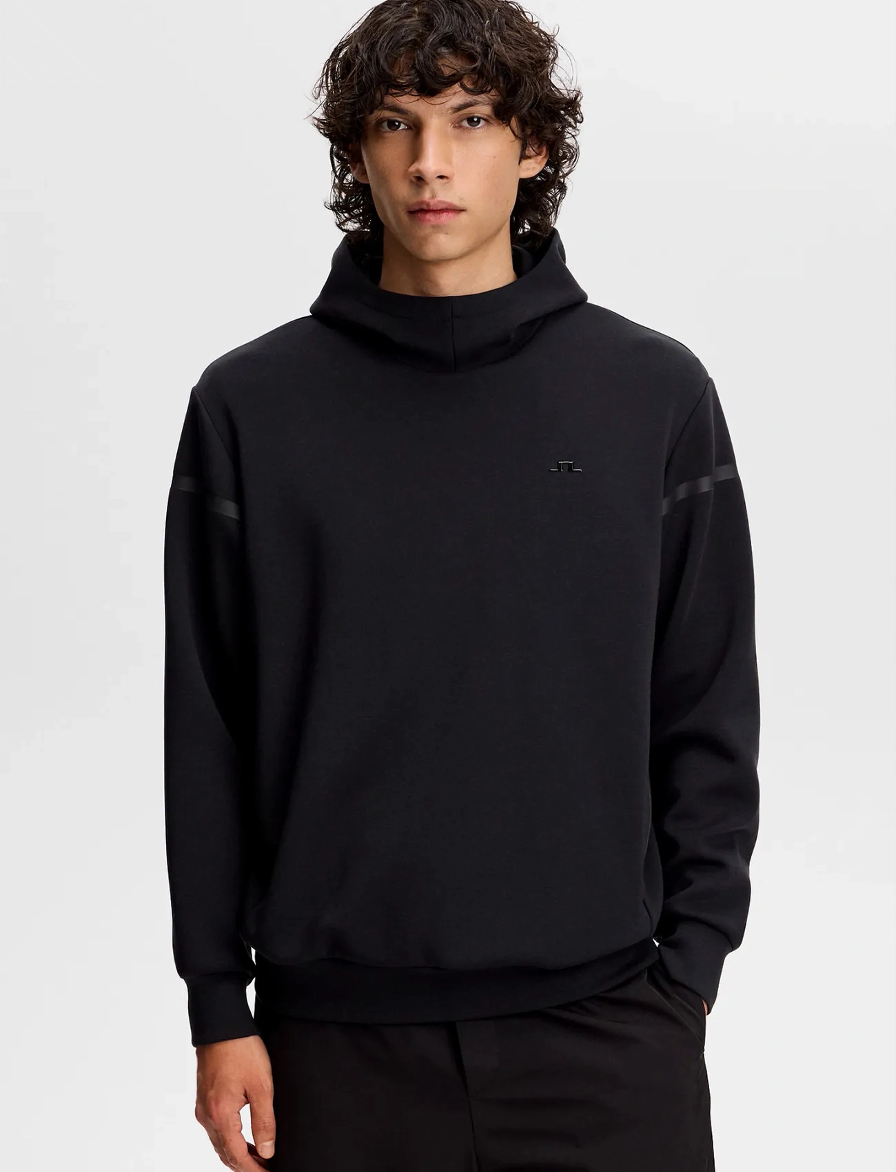 J. Lindeberg Icon Hood, L, Black, Sport Sweatshirts & Hoodies > Sport Hoodies, Herre