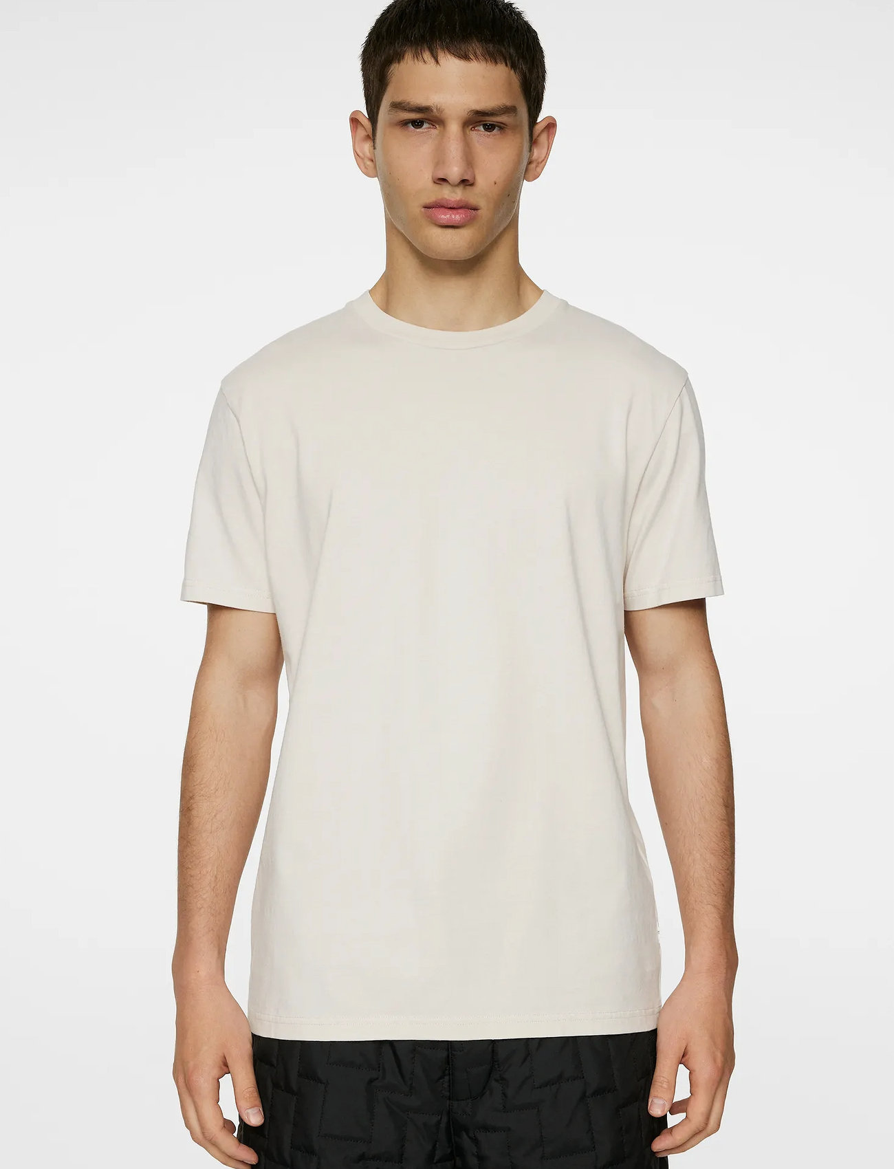 J. Lindeberg Sid Basic T-Shirt, M, Cream, T-Shirts > Kortærmede, Herre